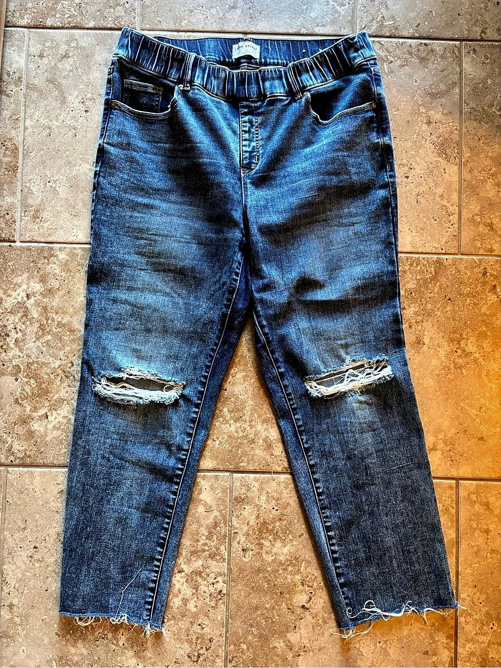 Lane Bryant Women's Distressed Cropped Jeans in Blue Size 18